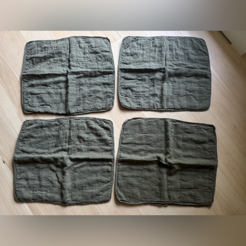 Hawkins New York Simple Linen Quilted Sham Set
